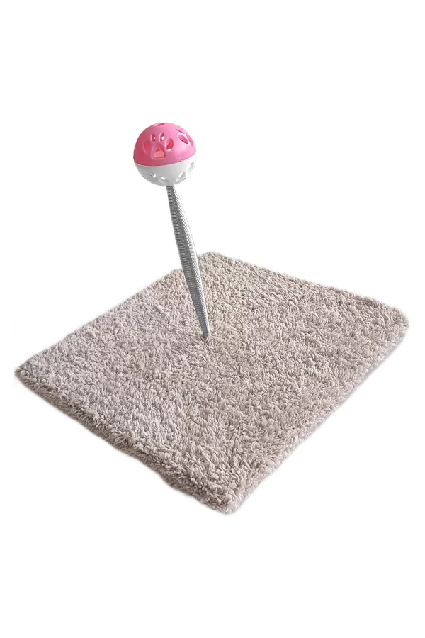 Yaylı Toplu Hacıyatmaz Kedi Aktivite Oyuncağı 16-20 cm Bej