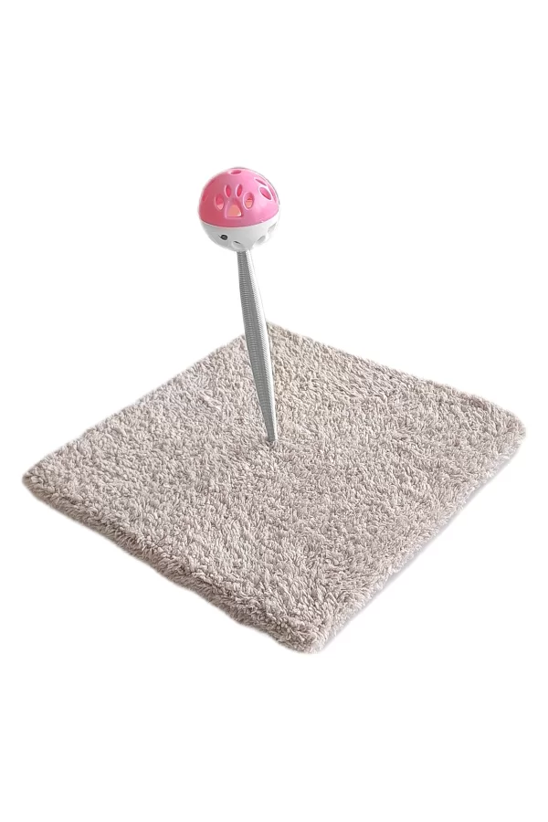 Yaylı Toplu Hacıyatmaz Kedi Aktivite Oyuncağı 16-20 cm Bej