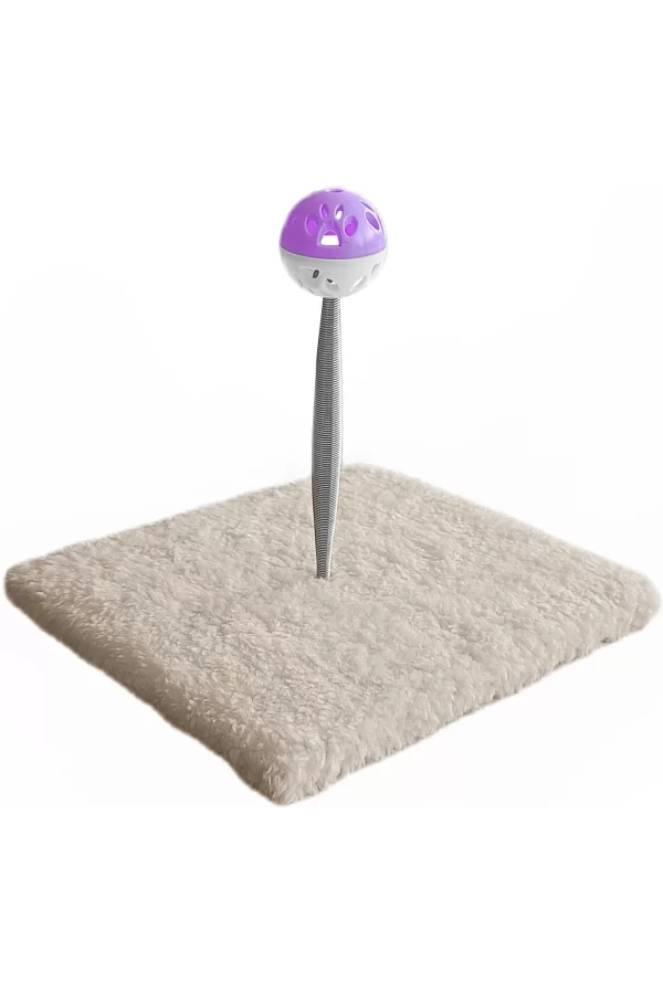 Yaylı Toplu Hacıyatmaz Kedi Aktivite Oyuncağı 16-20 cm Krem Rengi