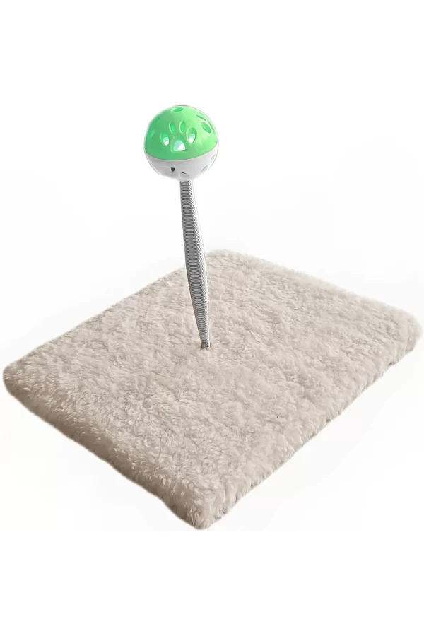 Yaylı Toplu Hacıyatmaz Kedi Aktivite Oyuncağı 16-20 cm Krem Rengi