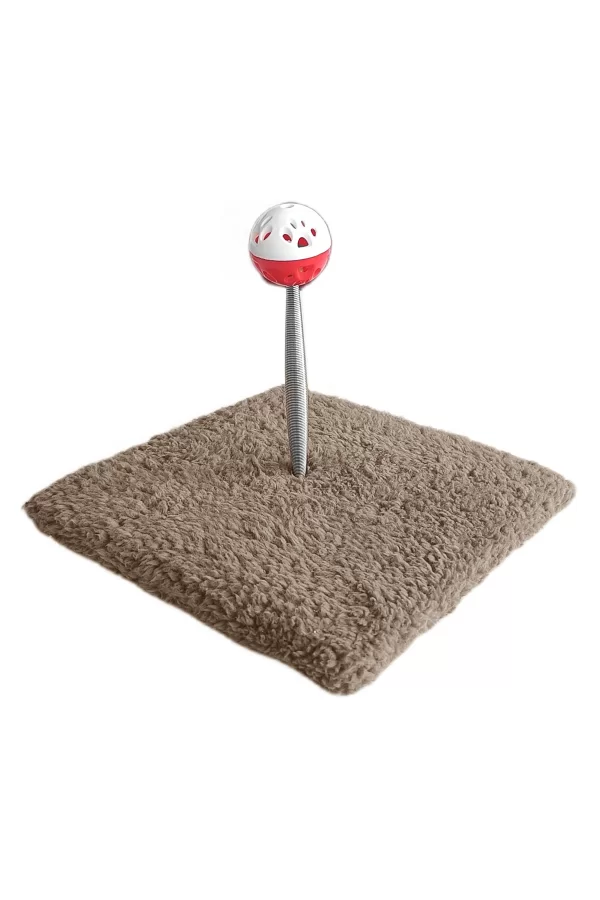 Yaylı Toplu Hacıyatmaz Kedi Aktivite Oyuncağı 16-20 cm Taba