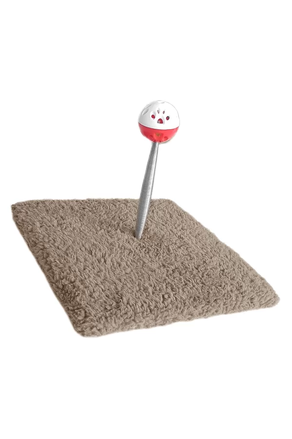 Yaylı Toplu Hacıyatmaz Kedi Aktivite Oyuncağı 16-20 cm Taba