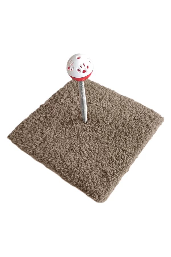 Yaylı Toplu Hacıyatmaz Kedi Aktivite Oyuncağı 16-20 cm Taba
