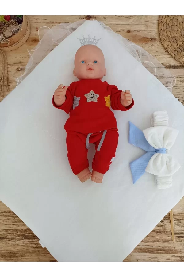 Luz&Pos Yenidoğan Bal Peteği My Prince Taç Nakışlı Delüks Kundak Bebek Battaniyesi Mavi