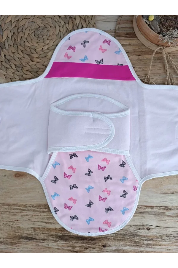Luz&Pos Yenidoğan İlk Baharın Ceylanı Nakışlı Çıt Çıt Kapama Bebek Kundak Pembe