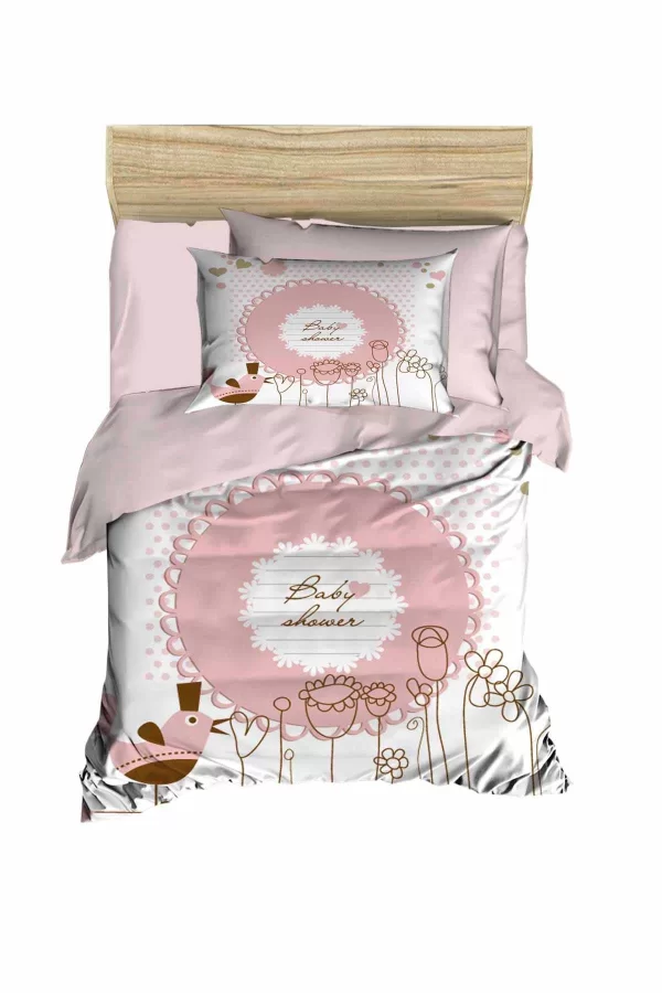 Yenidoğan Kız Bebek Nevresim Takımı &#37;100 Pamuklu  Baby Shower