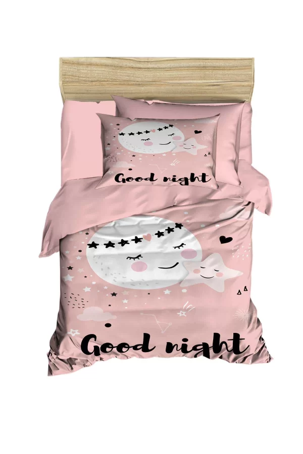 Yenidoğan Kız Bebek Nevresim Takımı &#37;100 Pamuklu Good Night