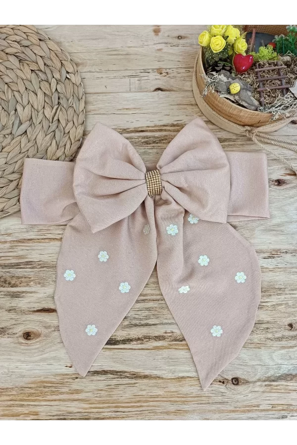 Luz&Pos Yenidoğan Papatya Desenli Trilüks Unisex Kundak Bebek Battaniyesi Kahverengi