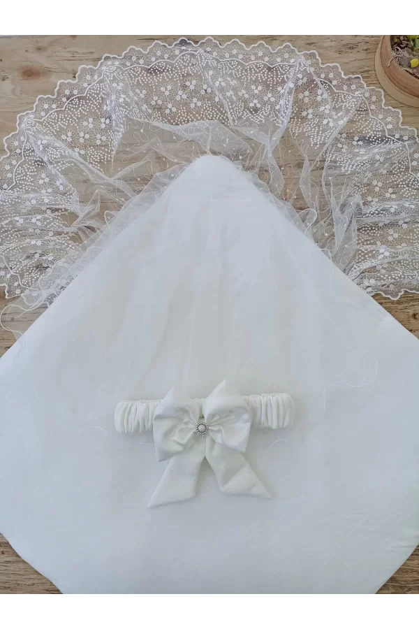 Luz&Pos Yenidoğan Sahra My Prince Nakışlı Lüks Kundak Bebek Battaniyesi Ekru