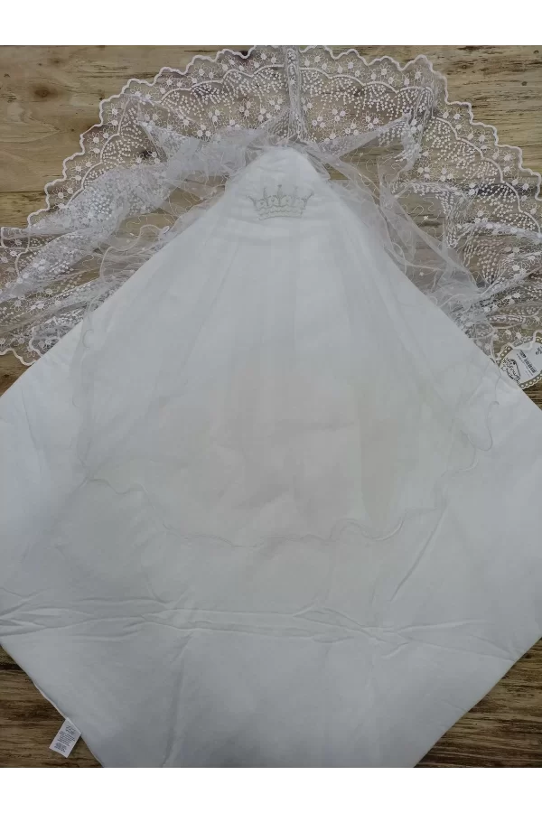 Luz&Pos Yenidoğan Sahra Taç Lucky Baby Nakışlı Kumru Kundak Bebek Battaniyesi Ekru