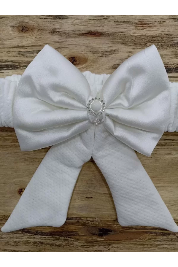 Luz&Pos Yenidoğan Sahra Taç Lucky Baby Nakışlı Kumru Kundak Bebek Battaniyesi Ekru