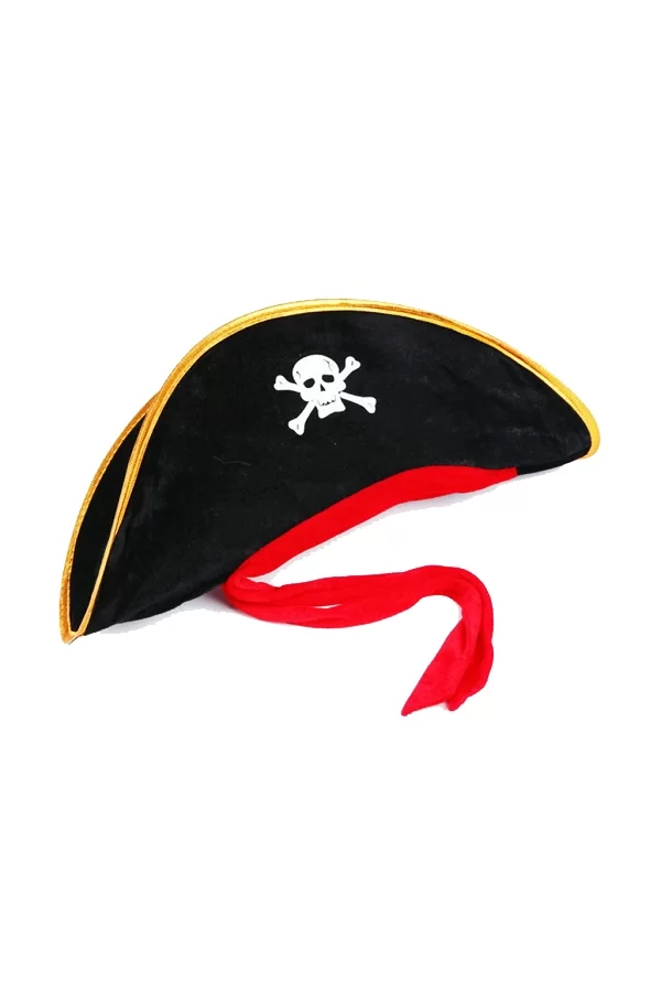 Yetişkin Boy Kadife Jack Sparrow Denizci Kaptan Jack Korsan Şapkası 50X20 CM