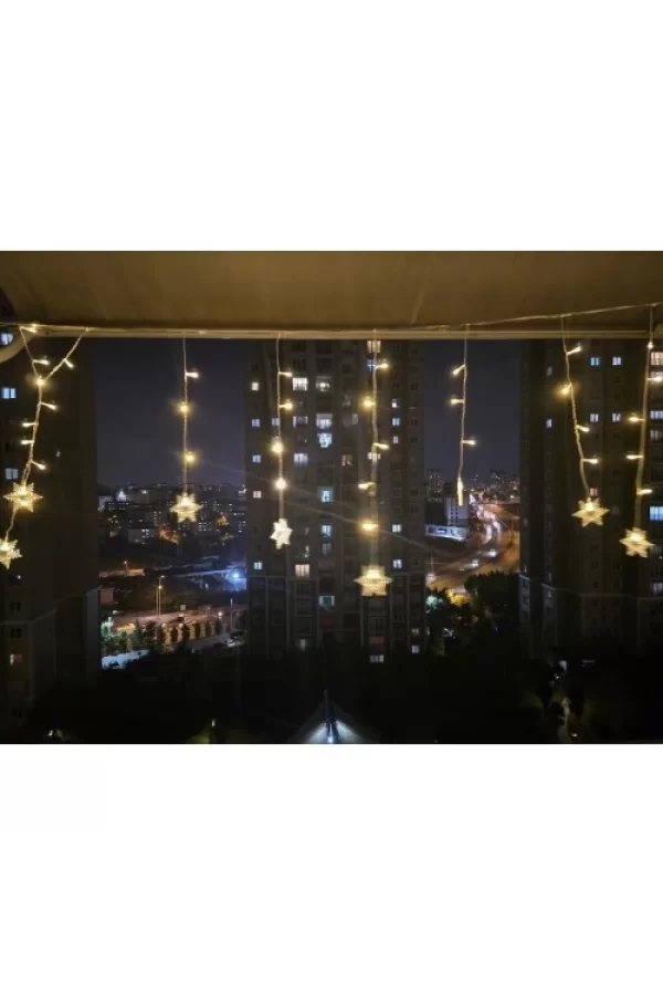 Yıldız 4m 96 Led 19 Saçak 40-50-60cm Gün Işığı yıldız boyutu:7cm