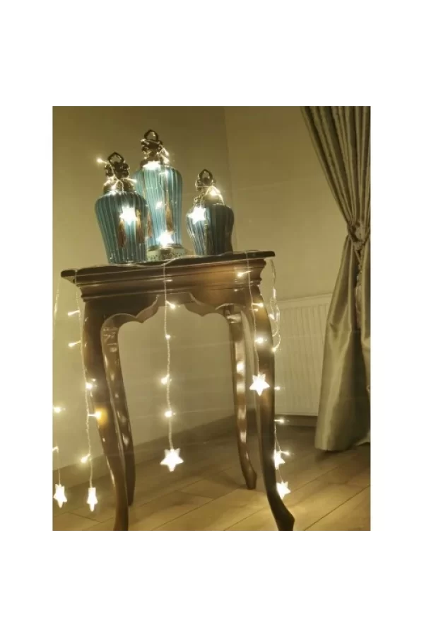Yıldız 4m 96 Led 19 Saçak 40-50-60cm Gün Işığı yıldız boyutu:7cm