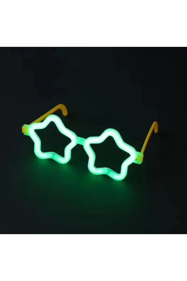 Yıldız Glow Gözlük - Yıldız Şekilli Glow Stick Gözlüğü - Glow Partisi Gözlük 12 Adet