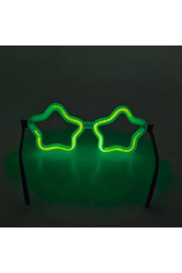 Yıldız Glow Gözlük - Yıldız Şekilli Glow Stick Gözlüğü - Glow Partisi Gözlük 12 Adet