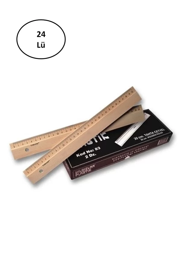 Yıldızlar 30 Cm Tahta Cetvel 24lü