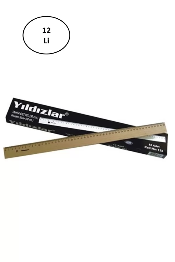 Yıldızlar 50 Cm Tahta Cetvel 24lü