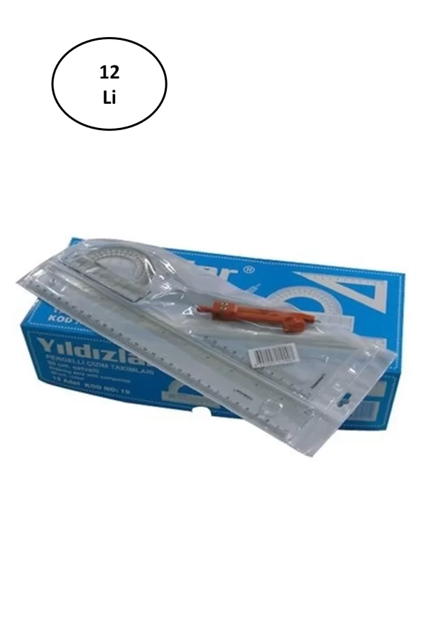 Yıldızlar Çizim Takımı Pergelli 30 Cm 12li