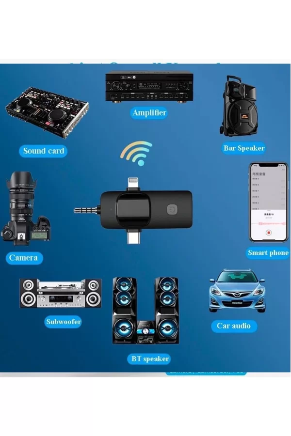 Yüksek Kalite Profesyonel 3 In 1 Kablosuz Taşınabilir Yaka Mikrofonu Youtube Facebook Tiktok