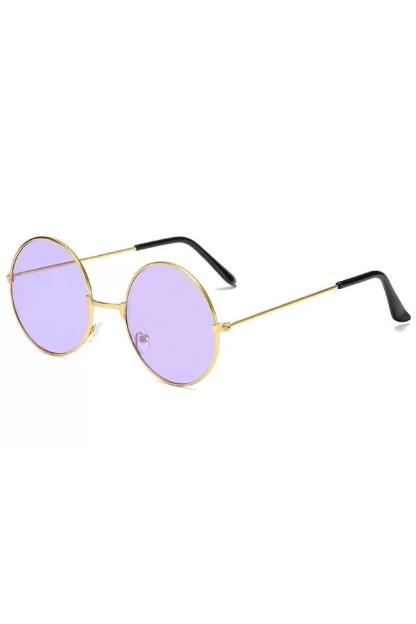 Yulak Cam John Lennon Tarzı Gold Çerçeveli Mor Gözlük