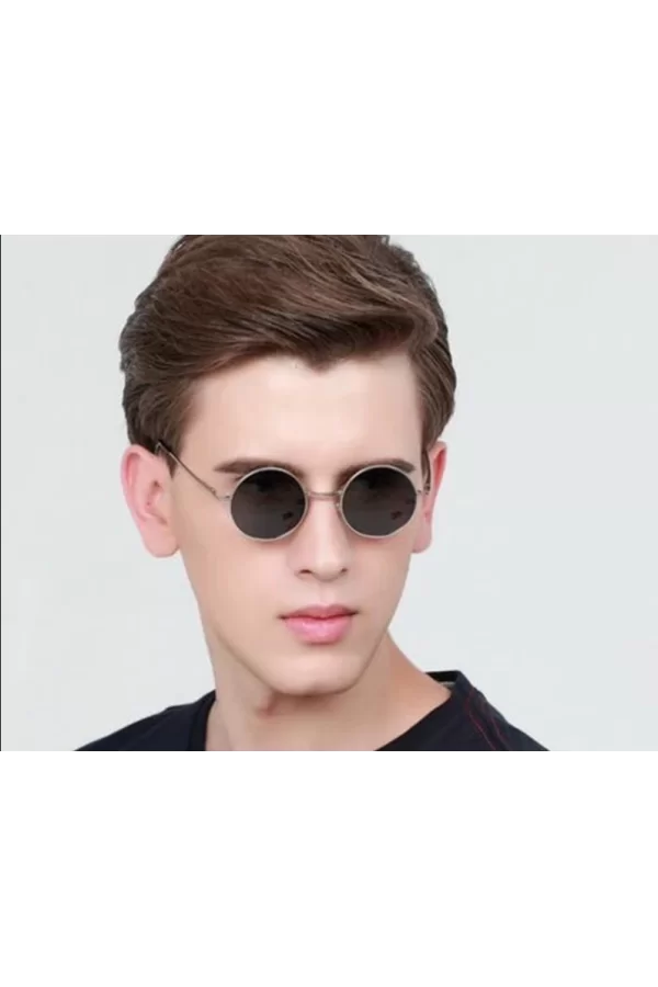 Yulak Cam John Lennon Tarzı Gümüş Çerçeveli Siyah Gözlük