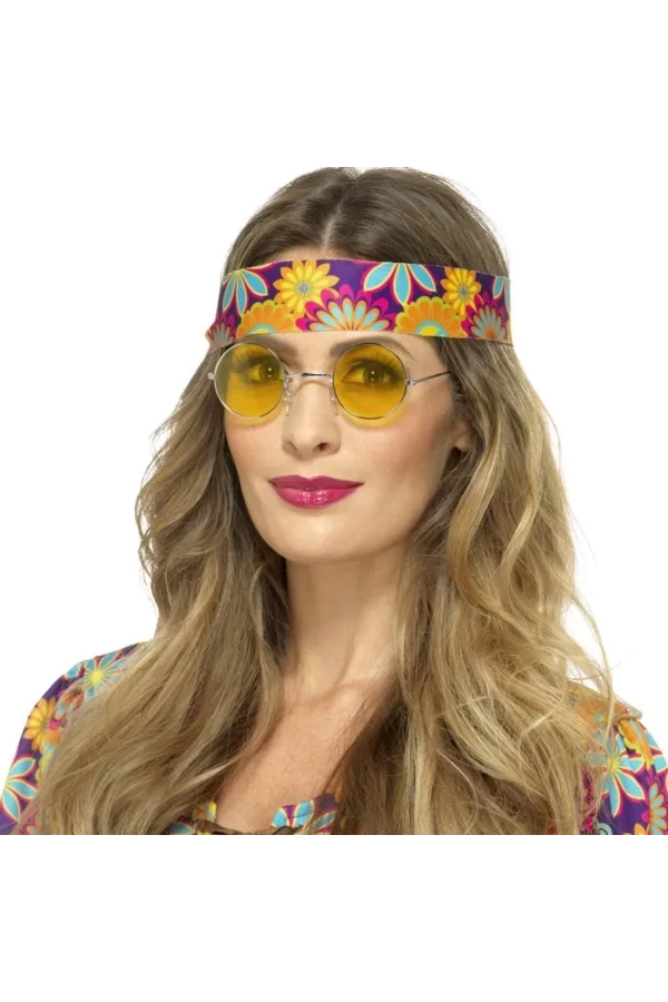 Yulak Cam John Lennon Tarzı Hippi Gold Çerçeveli Sarı Gözlük