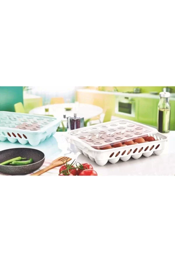 Yumurta Kapalı Saklama Kabı 24lü Beyaz