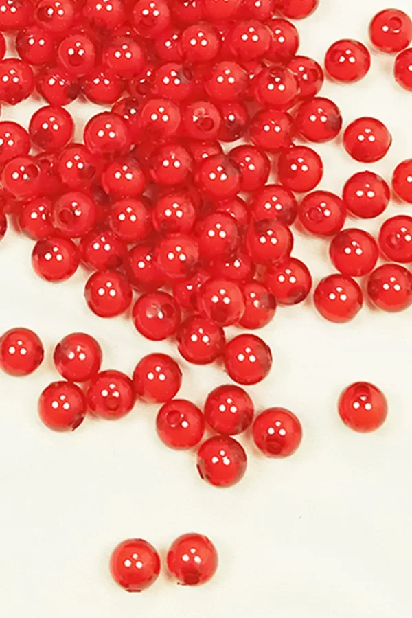 Yuvarlak Boncuk İçten Boncuklu Bileklik Çanta Boncuğu 8 mm 50 gr Kırmızı - BNC473