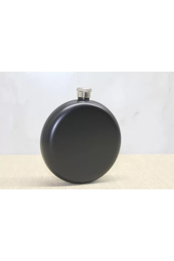 Yuvarlak Tekli Matara 8 Oz Siyah
