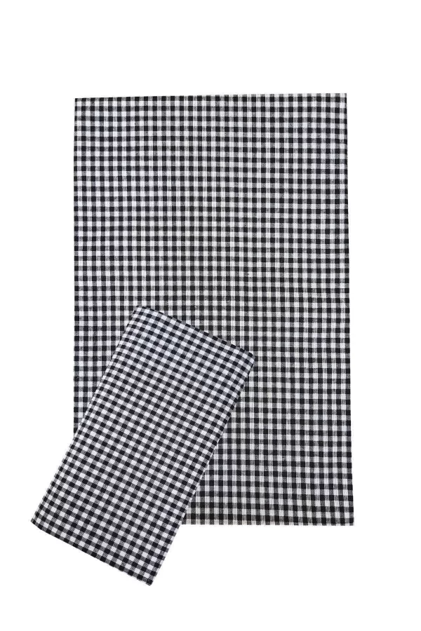 Zefir Desen Sofra Bezi Masa Örtüsü 170 x 170 Cm Siyah