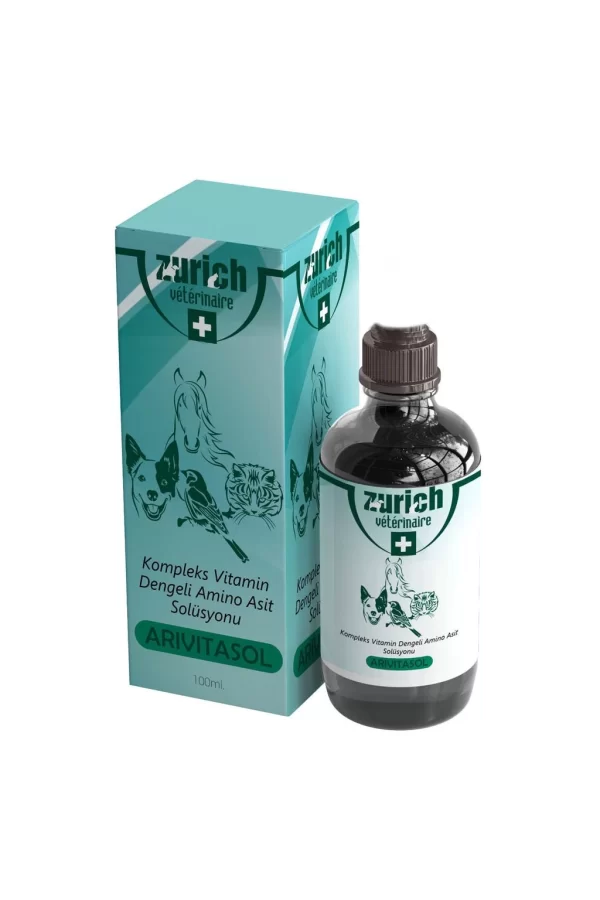 Zurich Arivitasol Evcil Hayvanlar İçin Kompleks Vitamin Ve Dengeli Aminoasit Solüsyonu 100 ml