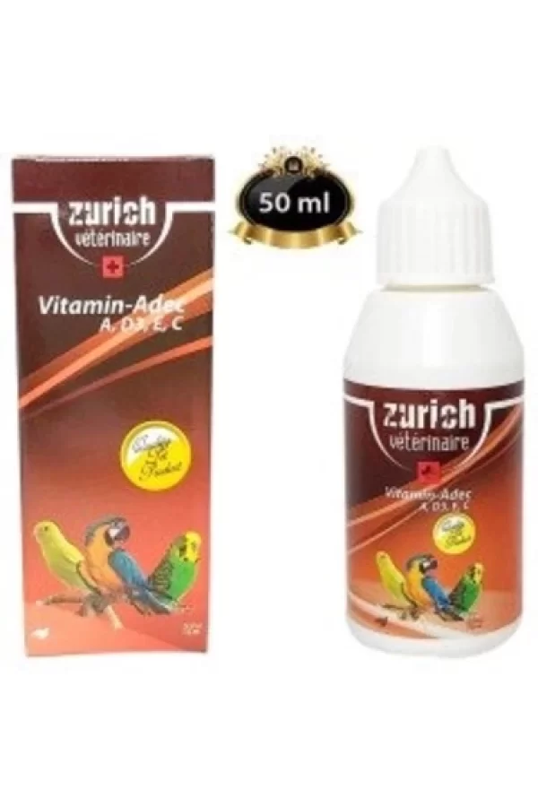 Zurich Kuş Vitamini A, D3, E, C Vitaminleri 50 ml ADEC