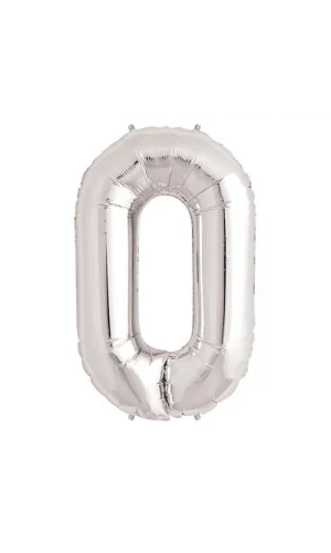 0 Rakam Folyo Balon Gümüş 40 inç