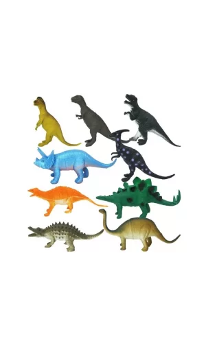 0714 Dinozorların Dünyası Poşetli 9lu Hayvan Oyun Seti -sunman