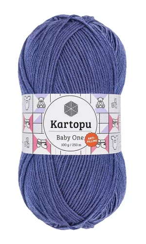 1 Adet Baby One Tüylenmeyen El Örgü İpi Yünü Açık Lacivert K604