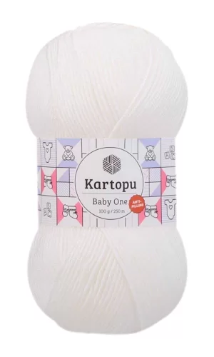 1 Adet Baby One Tüylenmeyen El Örgü İpi Yünü Kar Beyaz K010