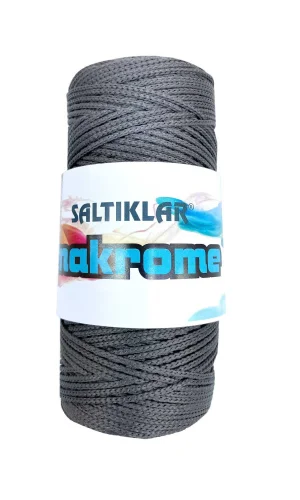 1 Adet Polyester Makrome İpi 420 Koyu Gri 100 gr