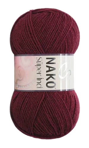 1 Adet Süper İnci El Örgü İpi 100 gr Bordo 999