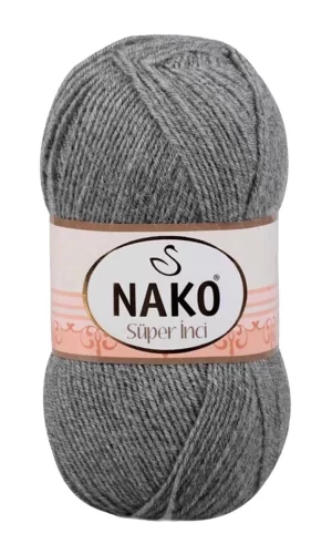 1 Adet Süper İnci El Örgü İpi 100 gr Gri Melanj 194