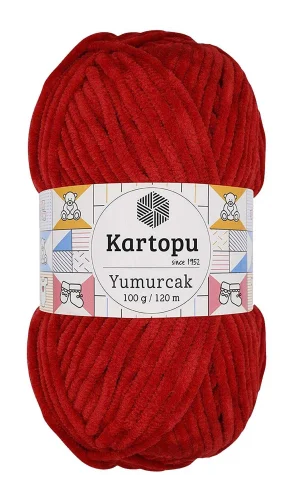 1 Adet Yumurcak Kadife El Örgü İpi Kırmızı K126