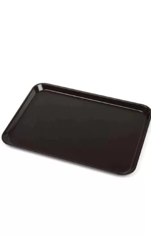 10 Adet Siyah Midi Boy Plastik Servis Tepsisi  Kırılmaz Lokanta Büfe Fast Food Kullanım (44x32 Cm)
