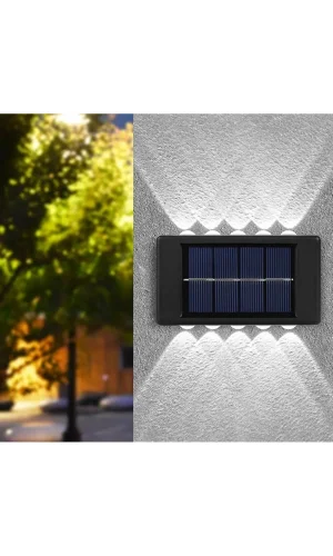 10 Ledli Solar Bahçe Dış Mekan Duvar Aydınlatması 2li Set