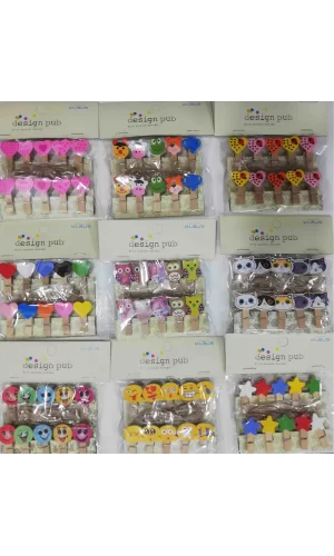 10lu Şekilli Ahşap Mandallar 3.5cm (10lu Set-10 Paket)