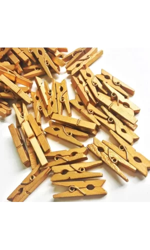 100lü Gold Ahşap Mandal 2.5cm (10lu Paket-1000 Adet)