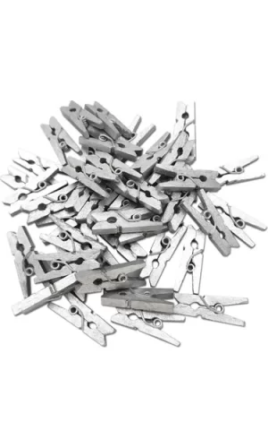 100lü Gümüş Ahşap Mandal 2.5cm (10lu Paket-1000 Adet)