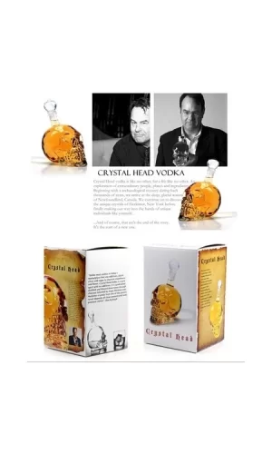 1000 Ml Crystal Head Kuru Kafa İçki Şişesi
