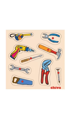 1001-cs Chiva, Tamir Aletleri Ahşap Puzzle