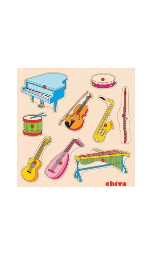 1004-cs Chiva, Müzik Aletleri Ahşap Puzzle