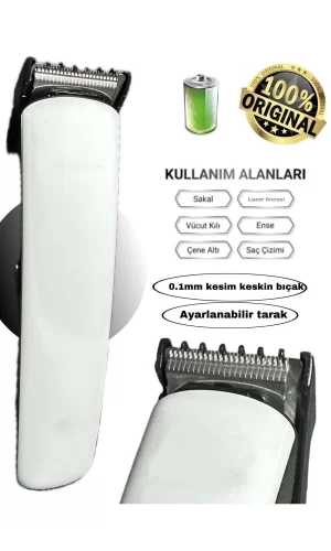 1014 Şarjlı Lazer Öncesi Vücut Tüy Kısaltma Sakal Ense Çizim Tıraş Makinesi